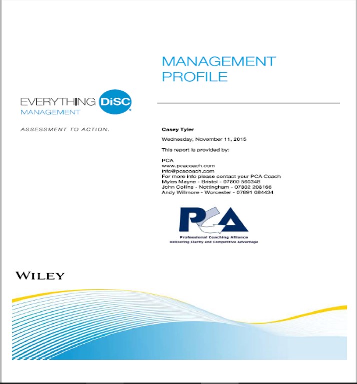 management profile cover pca